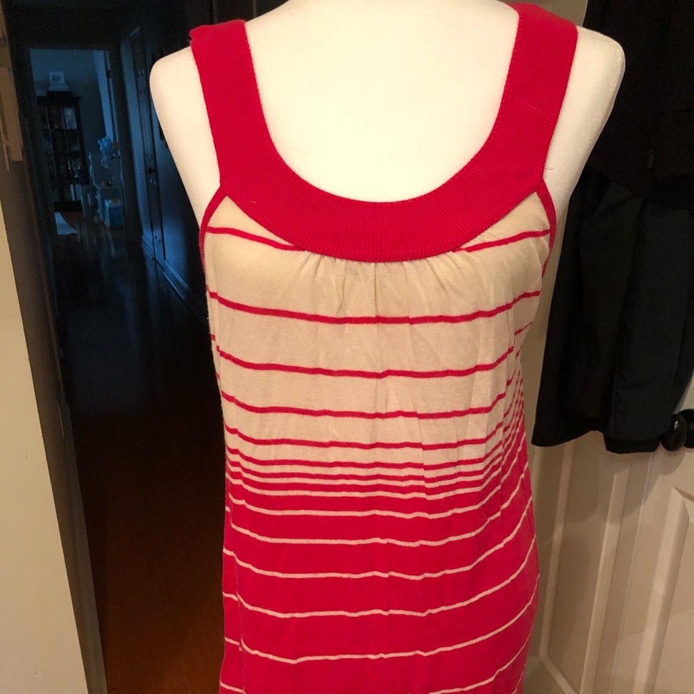 Pink/cream sweater tank top tunic